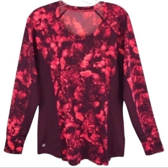 Athleta Tops - Athleta Runway long sleeve workout running top red pink size XL Style#964270